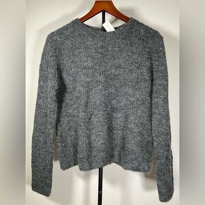 NWT Banana Republic Cozy Ribbed Grey Wool Sweater, Minimalist, Womens Sz Small